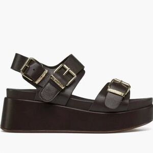 J Slides BRAND NEW Chocolate Brown Platform Sandals SIZE 8